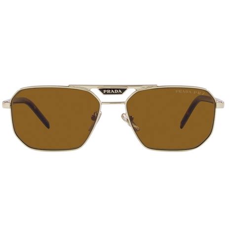 prada pr 58ys zvn5y1|Prada Men's Pale Gold Rectangular Sunglasses PR 58YS .